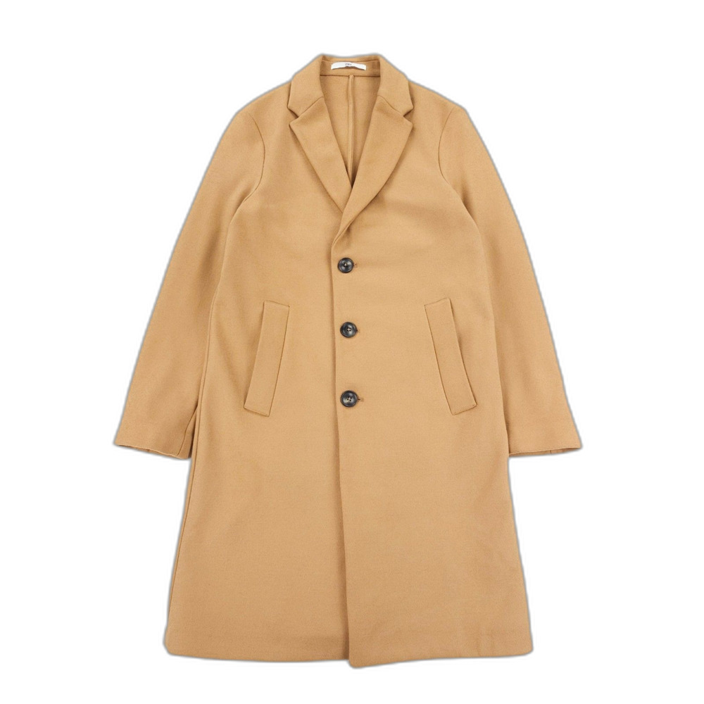 NEW Zara Man Relaxed Fit Coat Tan Minimal Quiet Luxury Preppy Old Money Classic